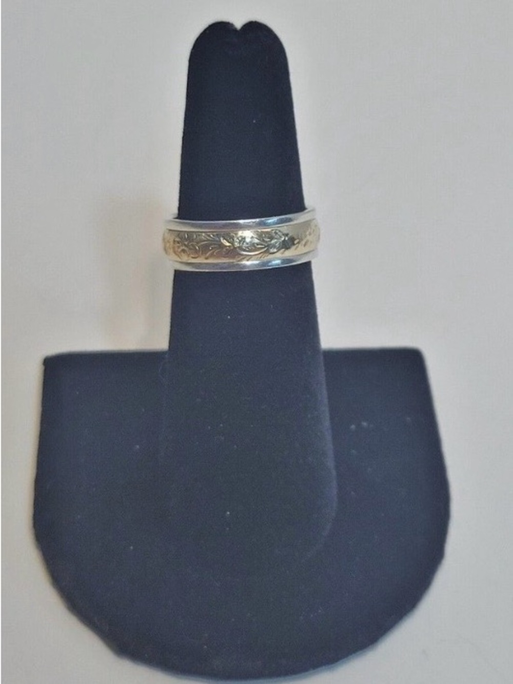 Women’s 14k Gold Filled Inlay/Sterling Silver floral band 🌟 - Picture 5 of 8